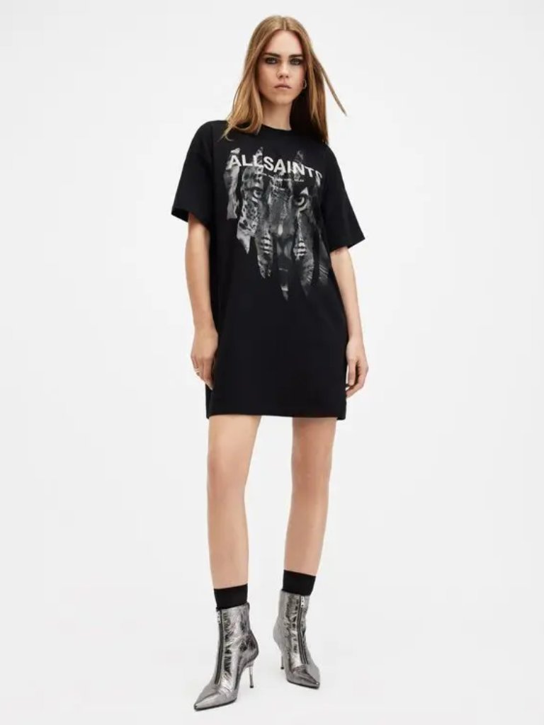 Allsaints Riproar Relaxed Fit T-Shirt Dress, Xs
